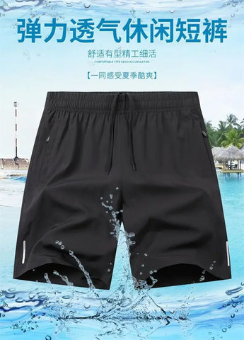 Ice Silk Beach Shorts Men Gym Casual Shorts Quick Dry Sweatpants Running Sports Short Pants Breathable Fitness Jogging Shorts - Zen Fit Plus