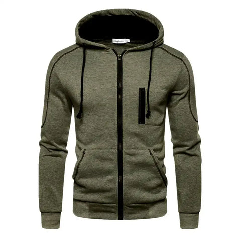 Men's Hoodie Black White Army Green Red Hooded Color Block Fleece Cool Casual Winter Clothing Apparel Hoodies Sweatshirts - Zen Fit Plus