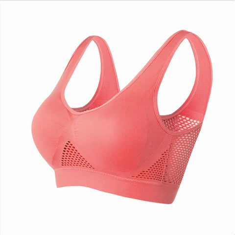 Seamless Mesh Women Sports Bras Fitness Gym Running Underwear Shockproof Bra Wireless 6XL Plus Size Crop Top Breathable Yoga Bra Zen fit plus