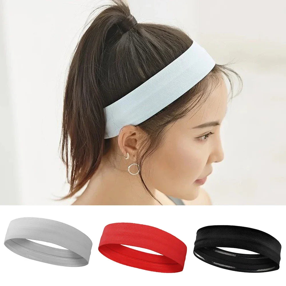 Men Sport Elastic Headbands Thick Non-Slip Sweatband Sports Gym Headband Women Men Breathable Basketball Fitness Yoga Hair Band - Zen Fit Plus