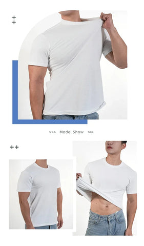 Men T shirts Polyester Thin Short-sleeve Tee Fitness Muscle Joggers Bodybuilding Quick Dry tshirt Male Gym Clothes Oversize tops - Zen Fit Plus