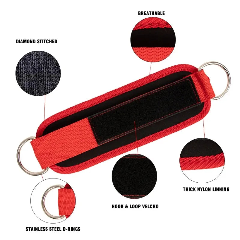 Fitness Ankle Straps Adjustable D-Ring Support Cuffs Gym Leg Excercises Training Workouts Sports Fit Guard Safety Abductors Zen fit plus
