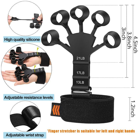 5-60Kg Adjustable Grip Strength Trainer with Finger Exerciser Hand Grip Strengthener for Muscle Building and Injury Recover - Zen Fit Plus