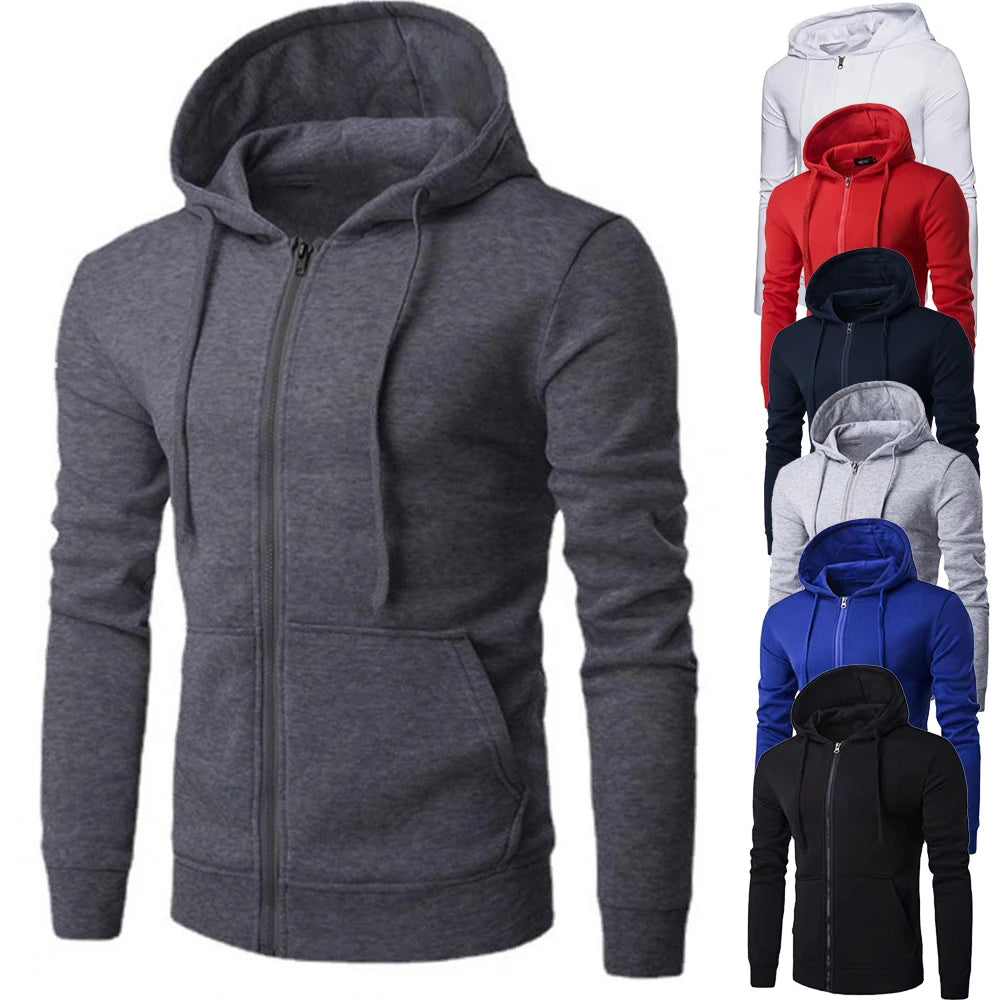 Autumn Men Sweatshirts Long Sleeve Jacket Hoodie Zipper Closure Jacket Male Hoodies Sweatshirt Slim Fit Male Clothing Zen fit plus