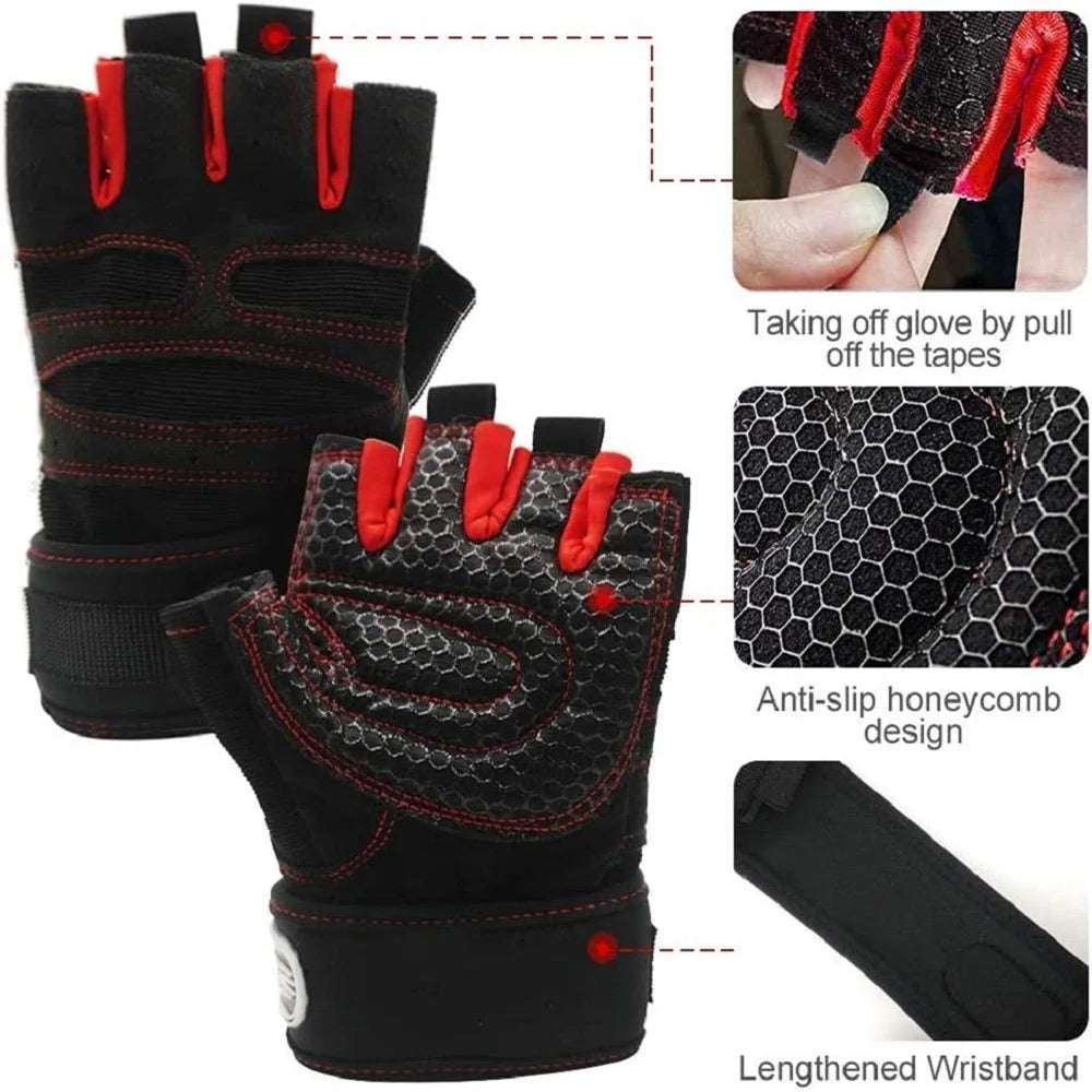 Workout Gloves for Men Women Half Finger Glove with Wrist Wrap for Sport Weight Lifting Training Bicycle Motorcyclist Gym Glove Zen Fit Plus