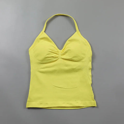 Impact Longline Strappy Top Women Seamless Yoga Tank Tops Ruched Backless Gym Clothes Workout Sleeveless Shirts With Buit In Bra Zen fit plus