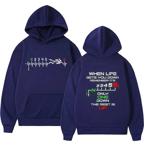 1N23456 Motorcycle Gear Biker Heartbeat Print Men's Hoodies male Pullover Clothing Oversized Sweatshirts Graphic Women Tracksuit Zen fit plus
