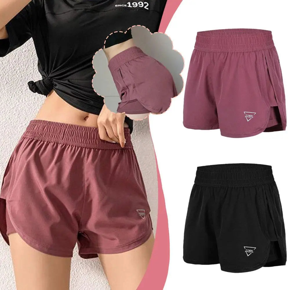 New Gym Sport Shorts Casual Outdoor Running Quick Dry Waist Women High Pieces Pants Shorts Short Two Training Elastic Short Q3O3 Zen fit plus