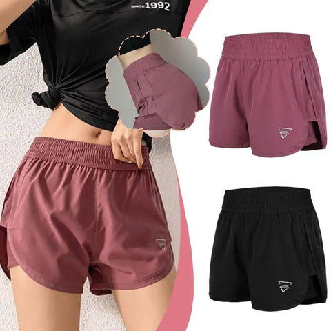 New Gym Sport Shorts Casual Outdoor Running Quick Dry Waist Women High Pieces Pants Shorts Short Two Training Elastic Short Q3O3 Zen fit plus