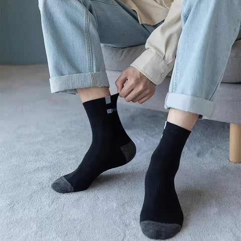 5 /10Pairs Men Bamboo Fiber Autumn Winter Men Socks Breathable Cotton Sports Sock Breathable Deodorant Business Socks Size 37-43 Zen fit plus