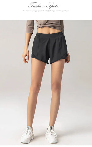 2024 Sport Shorts Women Sportswear Double-deck Running Shorts Yoga Bottoms Summer Gym Fitness Training Jogging Short Pants - Zen Fit Plus