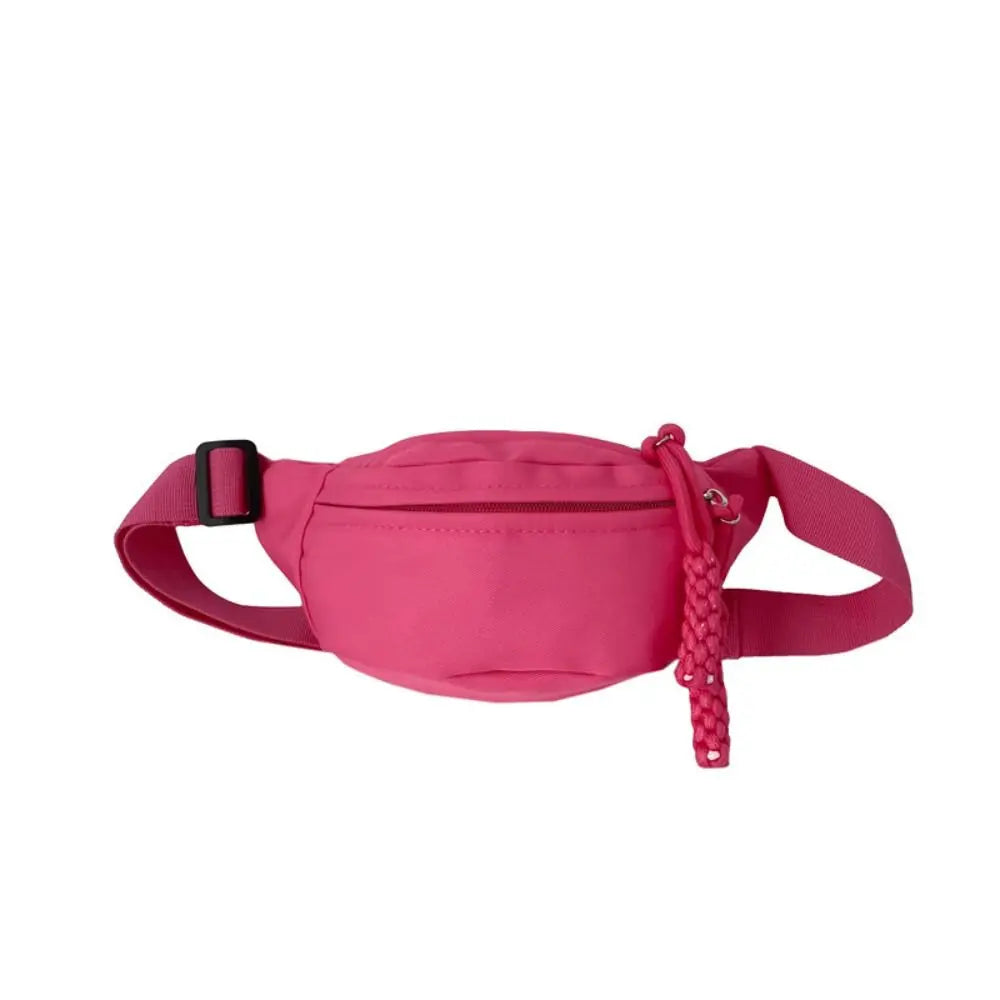 Canvas Children Bag Fashion Water Proof Large Capacity Crossbody Bag Zipper Solid Color Shoulder Bag Fanny Pack Hip Purse Zen fit plus