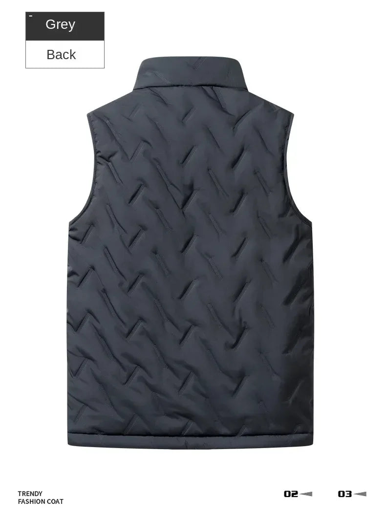 Autumn and winter fashion men's cotton vest jacket casual multifunctional plus size warm standing collar sleeveless men's top - Zen Fit Plus