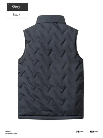 Autumn and winter fashion men's cotton vest jacket casual multifunctional plus size warm standing collar sleeveless men's top - Zen Fit Plus