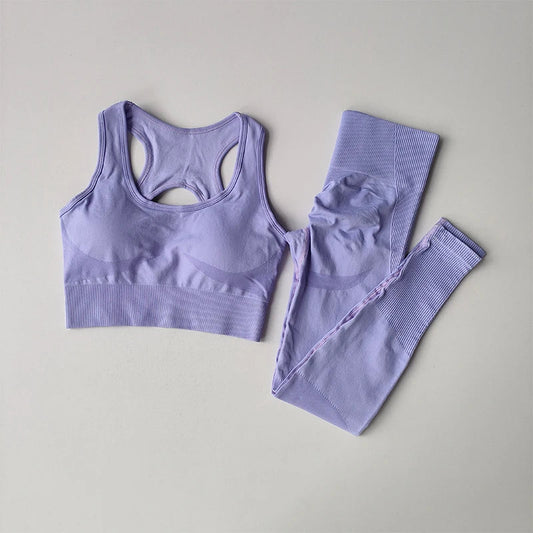 2PCS Sports Bra Women's Set Professional Fitness Tank Top Bra Shockproof Running Leggings Yoga Suit Beautiful Back Bra Clothing Zen fit plus