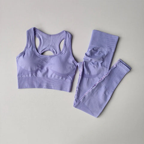 2PCS Sports Bra Women's Set Professional Fitness Tank Top Bra Shockproof Running Leggings Yoga Suit Beautiful Back Bra Clothing Zen fit plus
