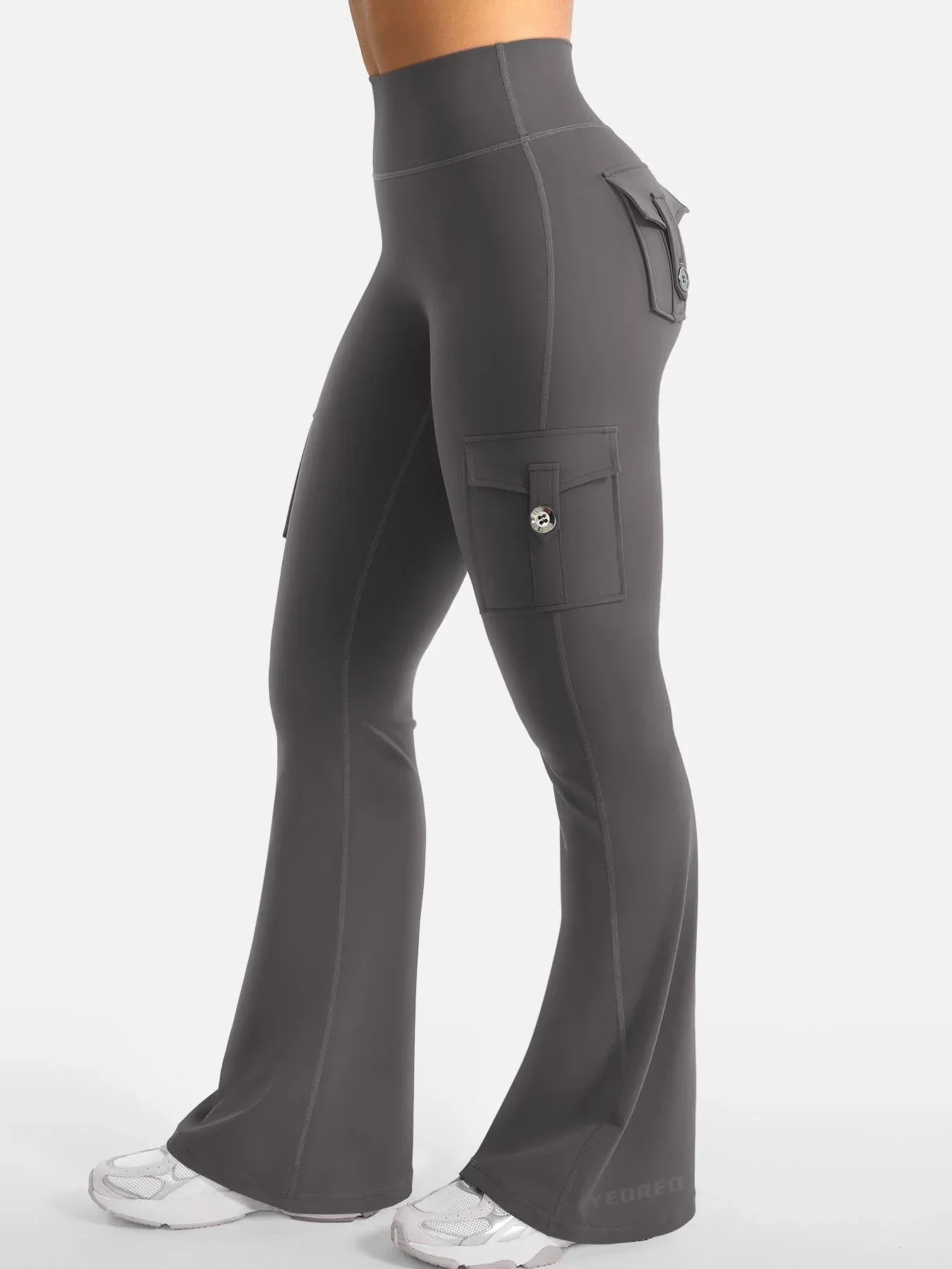 Essential Women's Fitness Pants: High-Waisted Flared Workout Pants with Pockets, Shaping and Tummy-Control Fitness Pants. - Zen Fit Plus