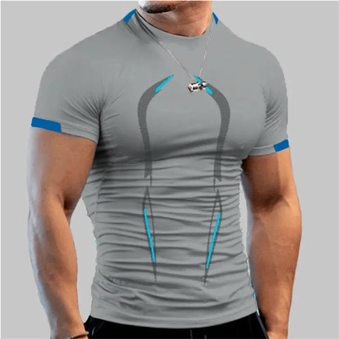 Men Compression Gym t Shirt Short Sleeve Bodybuilding Fitness Top Tee Man Quick Dry Running Sport t Shirts Male Gym Sportswear - Zen Fit Plus