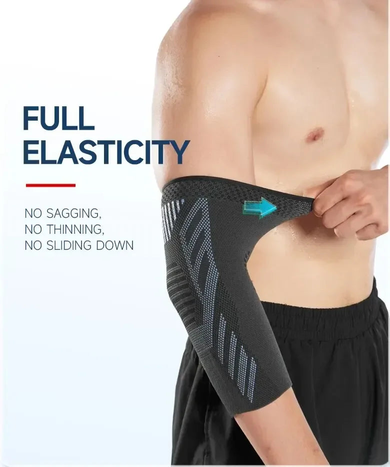 Elastic Fabric Protective Elbow Brace Knitted Compression Sleeve for Tendonitis Pain Relief - Zen Fit Plus