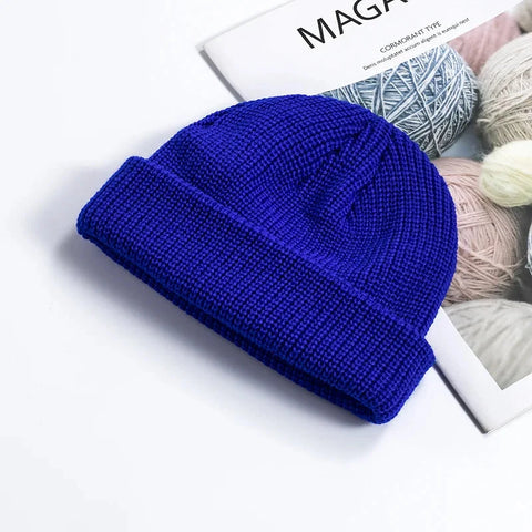 Knitted Hat for Men & Women Caps Wool Fashion Simple Warm Skullies Beanies Solid Autumn Winter Beanie Cap Trendy Style Zen Fit Plus