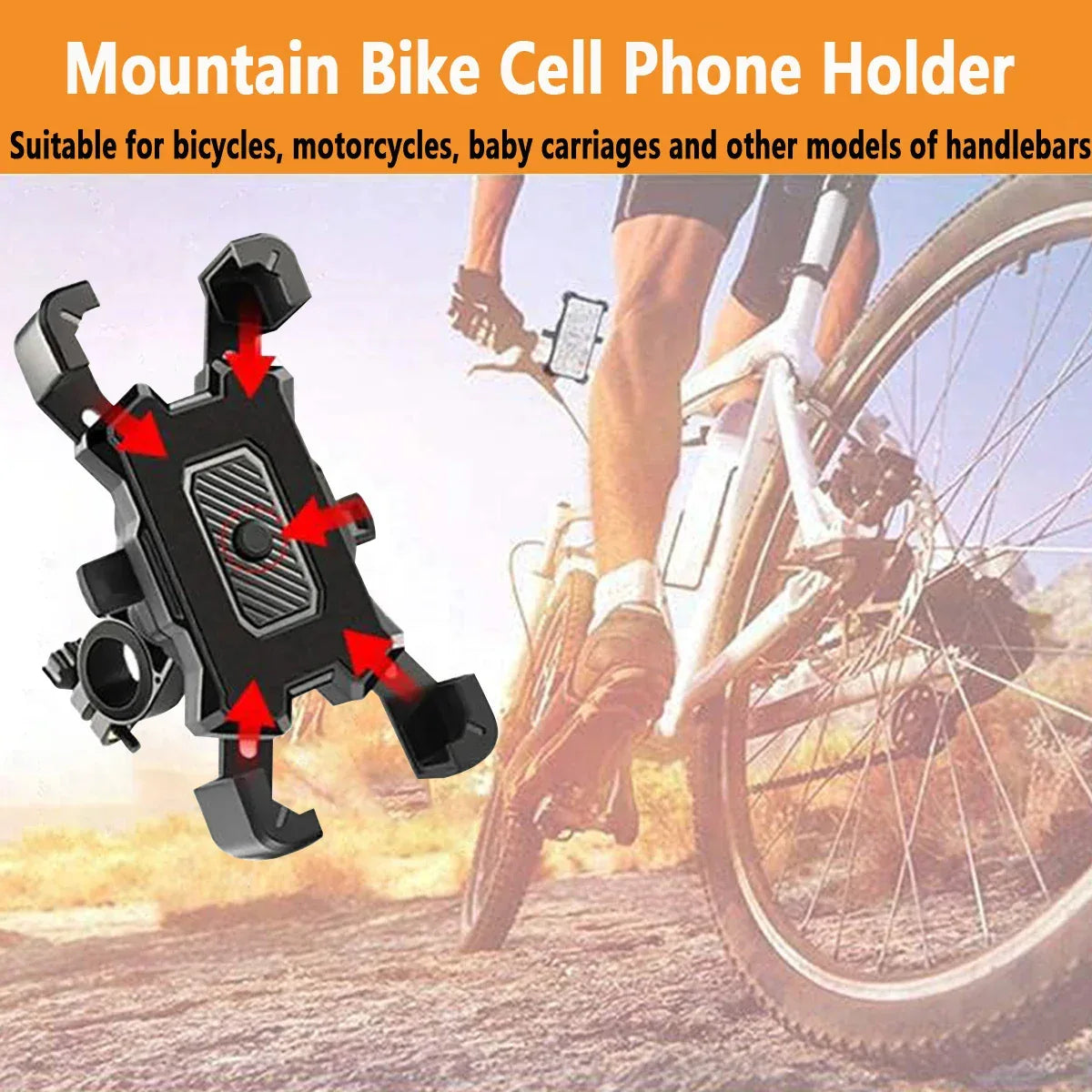 2PCS 360° Rotatable & Adjustable Bike/Motorcycle Phone Mount - Shockproof, Anti-Slip Holder For phone, - Durable Abs Material - Zen Fit Plus