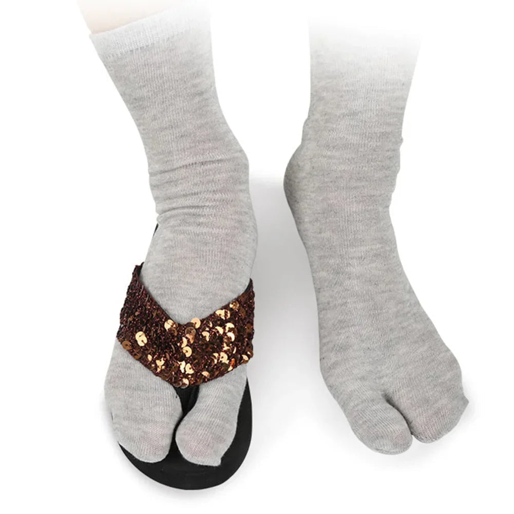 1-5PCS Women/Men Unisex Japanese Kimono Flip Flop Sandal Split Two Toes Sock Tabi Geta Cotton Socks New Arrival Zen fit plus