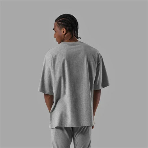 ONE POINT LYFT Print Big T Shirt Men Running Sport Gym Fitness Training Oversized 100% Cotton T-shirt Mens Bodybuilding Tee Tops - Zen Fit Plus