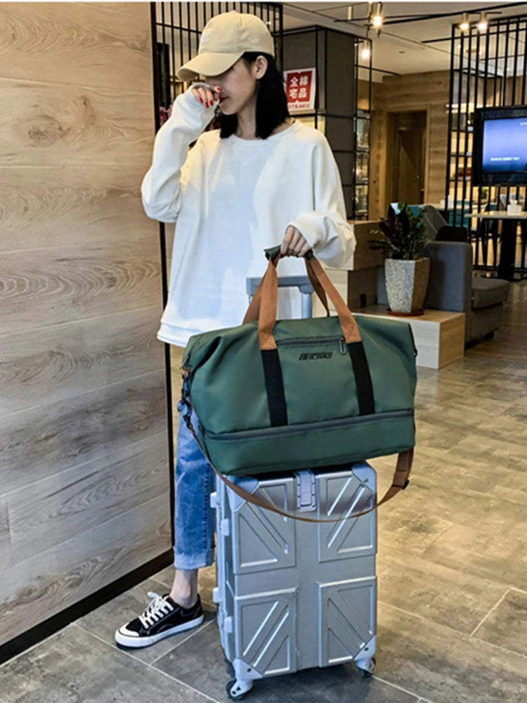 Gym Bag Travel Fitness Bag for Women Large Capacity Men's Sports Luggage bag Waterproof Female Messenger Bag Dry And Wet Handbag Zen fit plus