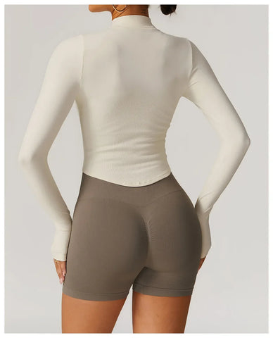 Hearuisavy Autumn Running Zipper Workout Jacket Women Long Sleeve Sportswear Gym Top Female Quick-Dry Yoga Clothing Sport Coat - Zen Fit Plus