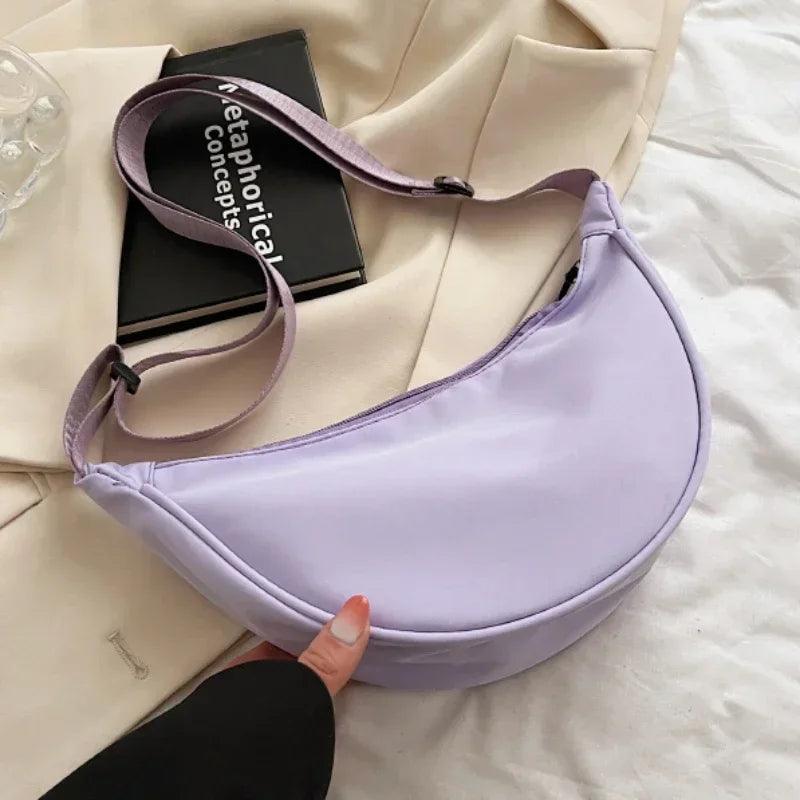 Solid Color Chest Bag For Women Large Capacity Travel Crossbody Female Half Moon Belt Bag Ladies Daily Street Fanny Packs 2024 Zen fit plus
