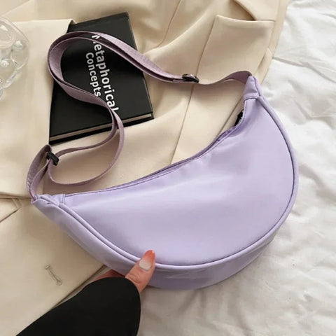 Solid Color Chest Bag For Women Large Capacity Travel Crossbody Female Half Moon Belt Bag Ladies Daily Street Fanny Packs 2024 Zen fit plus