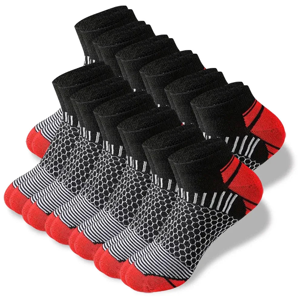 6/12 Pairs Colorful Men's Low Tub Socks Fashion Comfortable Autumn Classic Black Business Sock High-quality Men's Short Socks - Zen Fit Plus