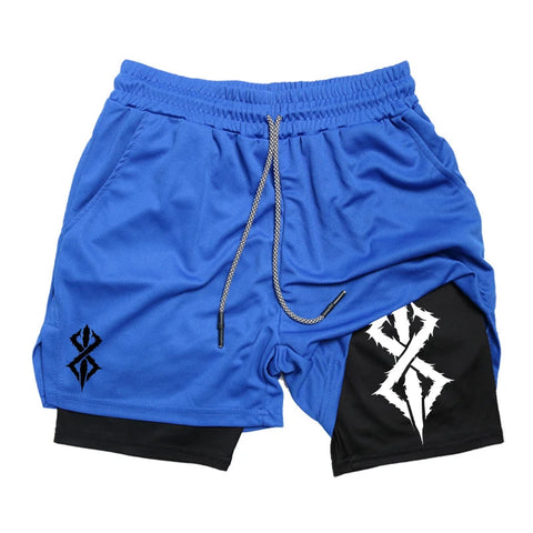 Summer Shorts for Men 2 in 1 Athletic Gym Workout Running Performance Shorts Print with Phone Pocket Quick Dry Breathable Zen fit plus