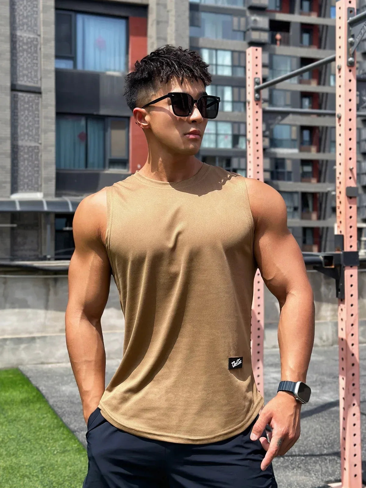 2025 Summer New Trend Men tank top Pullover Round Neck Mesh Bottom Shirt Sports Fitness Top Sleeveless Vest Quick Dry undershirt - Zen Fit Plus