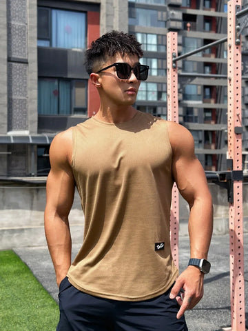 2025 Summer New Trend Men tank top Pullover Round Neck Mesh Bottom Shirt Sports Fitness Top Sleeveless Vest Quick Dry undershirt - Zen Fit Plus