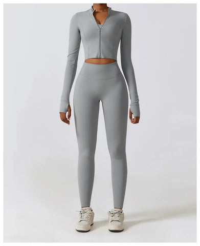 Hearuisavy Autumn Elasticity Yoga Jacket Outdoor Running Sports Jacket Female Gym Zipper Tight Fitting Jacket Women Sportswear - Zen Fit Plus