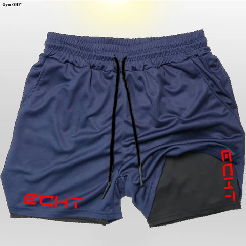 Running Shorts Men Fitness Gym Training 2 in 1 Sports Shorts Quick Dry Workout Jogging Double Deck Short Pant Zen fit plus