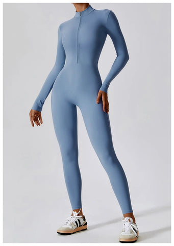 Summer Zipper Workout Jumpsuit Sports Overalls Women Gym Clothing Running Fitness Suits Gym Tracksuit Short Sportswear Yoga Set Zen fit plus