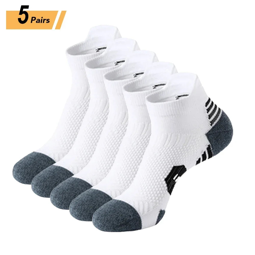 3Pair Professional Fitness Sports Socks Towel Bottom Non-Slip Running Socks Men Women Short Quick-Drying Basketball Training Sox - Zen Fit Plus