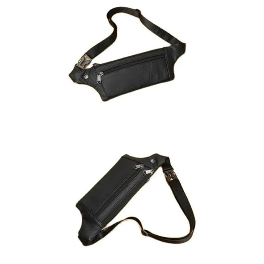 GENODERN Genuine Leather Men's Belt Bag Ultra-Thin Crossbody Bag Zen fit plus