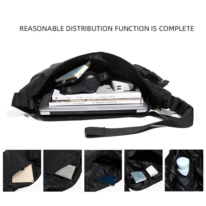 MOYYI Men Messenger Bags Casual Waterproof Crossbody Bag Hold 14 inch Laptop Shoulder Bag Unisex Travel Gym Bag Zen fit plus