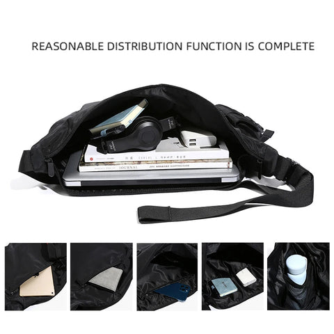 MOYYI Men Messenger Bags Casual Waterproof Crossbody Bag Hold 14 inch Laptop Shoulder Bag Unisex Travel Gym Bag Zen fit plus