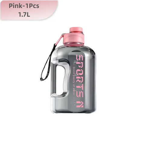 1.7/2.7L Large Capacity Sports Water Bottle Plastic Drinking Bottles with Time Scale Outdoor Camping Hiking Gym Men Water Kettle - Zen Fit Plus