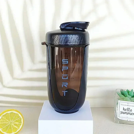 590ML Blender Shaker Bottle with Stirring Ball Protein Powder Shake Cup Plastic Mixing Cup Body Building Exercise Bottle Zen fit plus