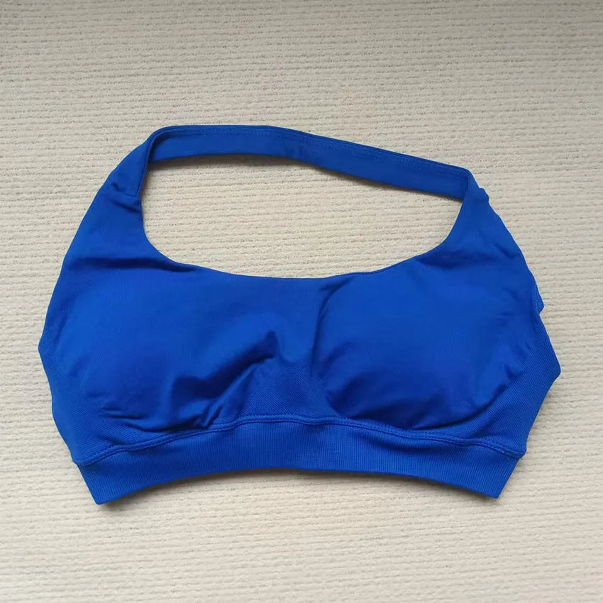 HBC Women's Sports Bra High Elastic Halter Top Push-up Fitness Workout Underwear Seamless Gym Tops Yoga Bra Zen Fit Plus