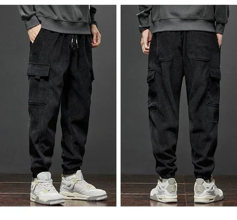 Spring Autumn New Style Elastic Waist Casual Pants for Men Stretch Straight Drawstring Harem Jogging Sports Long Pants Male - Zen Fit Plus