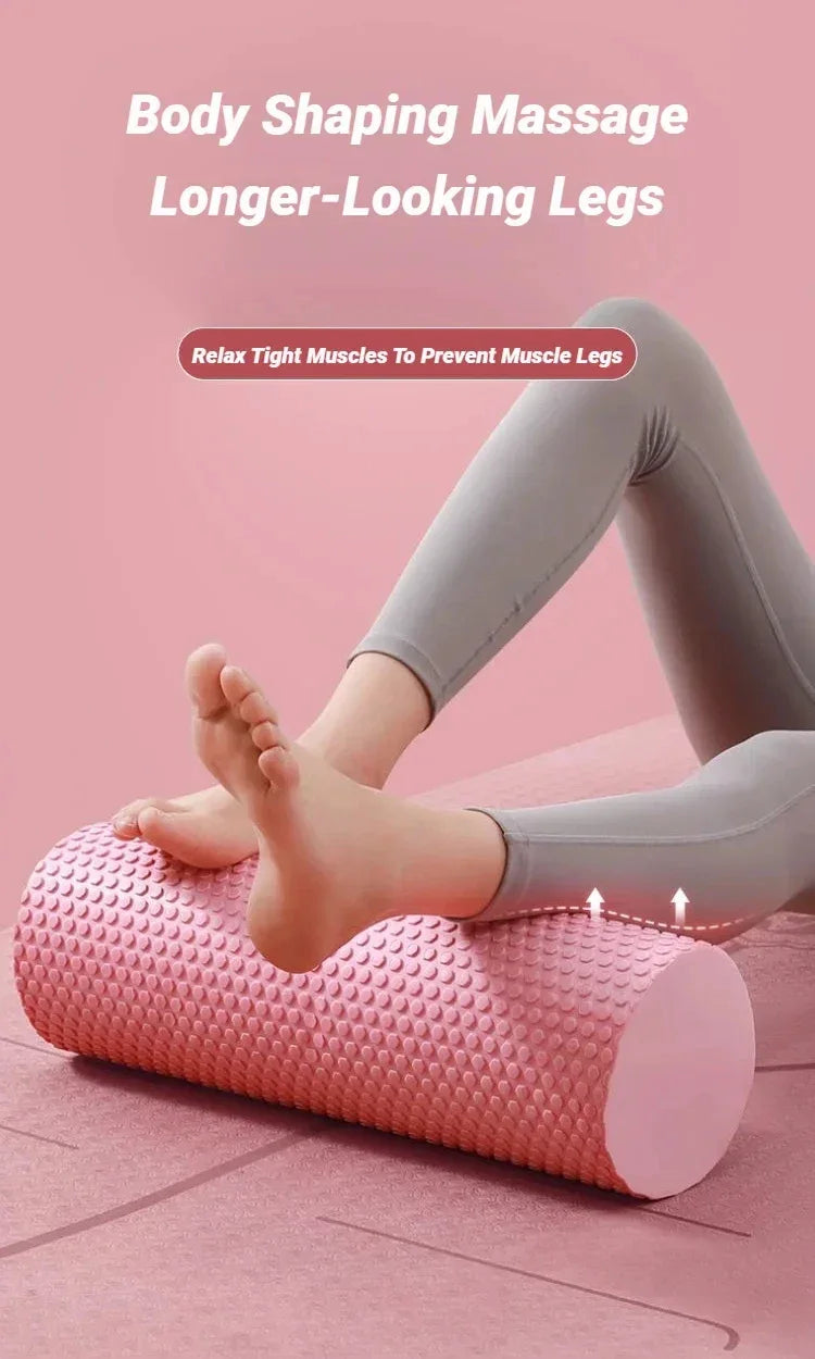 Hexagonal Yoga Roller: Round EVA Foam Cylinder for Pilates & Enhanced Home Workouts (Diameter 9.5cm, Length 29.7cm) - Zen Fit Plus