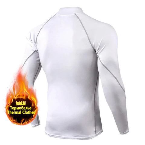 Winter Man Compression Shirt Cycling Clothing Warmth Shirt Warm Bottoming Shirt Men Compression T-Shirt Gym Sportswear 2024 New Zen fit plus