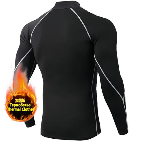 Winter Man Compression Shirt Cycling Clothing Warmth Shirt Warm Bottoming Shirt Men Compression T-Shirt Gym Sportswear 2024 New Zen fit plus