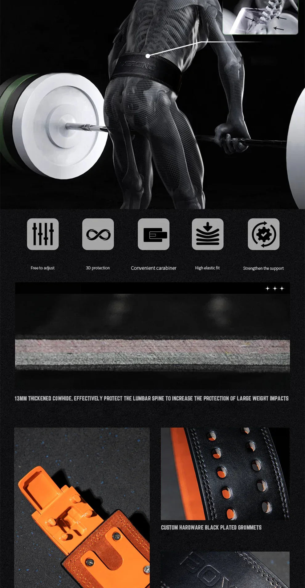 Adjustable Weightlifting Belt, Lever Powerlifting Belt,Gym Barbell,Squat Deadlift, Waist Support, Strength Training Lumbar Brace - Zen Fit Plus